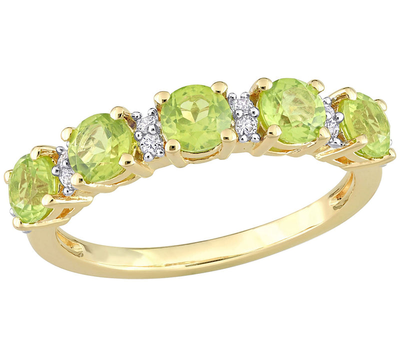 18K Gold Plated 1.55 cttw Peridot & White Top a z Ring — View 3
