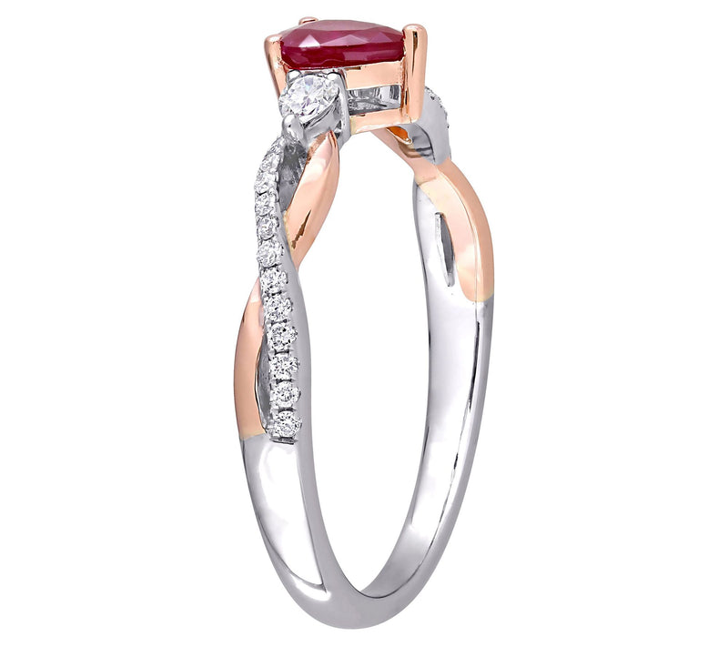 Bellini 0.45 cttw Ruby & 0.15 cttw Diamond Ring , 14K Gold — View 4