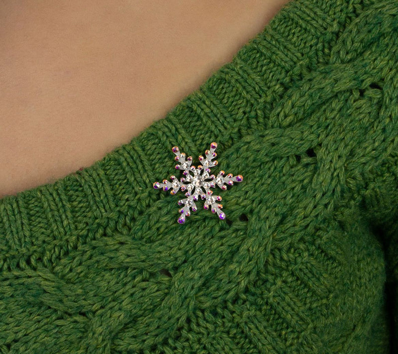 Anne Koplik Crystal Snowflake Pin — View 4