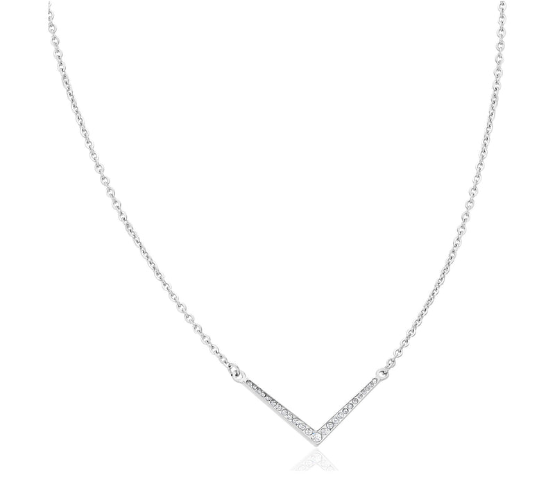 Steel by Design Pave Crystal V Necklace — Main view