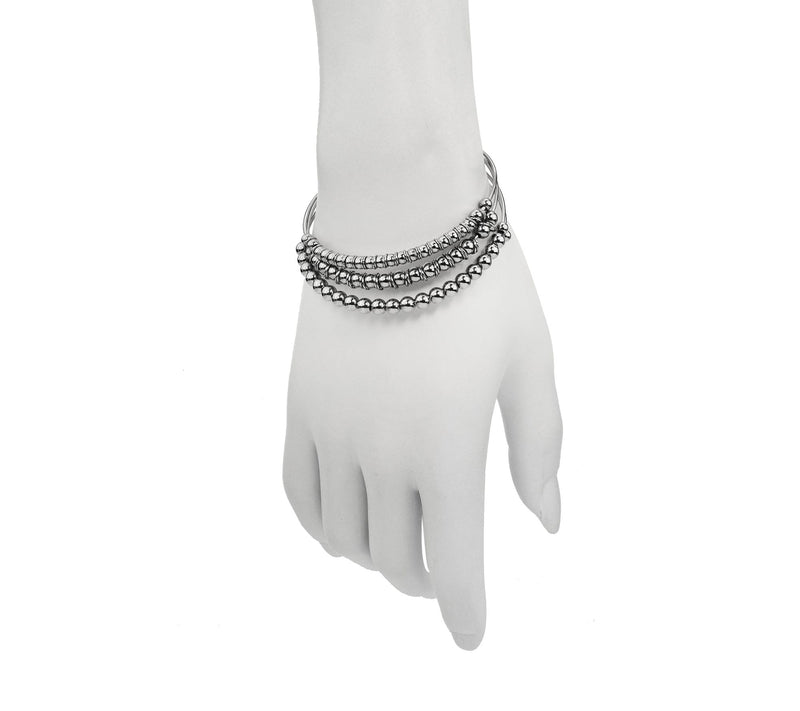 Steel by Design Set of 3 Beaded Coil Cuffs — View 5