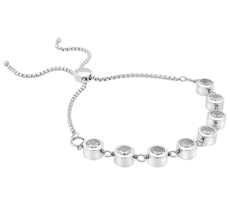 Steel by Design Crystal Station Adjustable Bracelet — View 4
