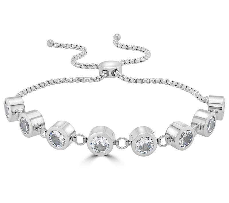 Steel by Design Crystal Station Adjustable Bracelet — View 3