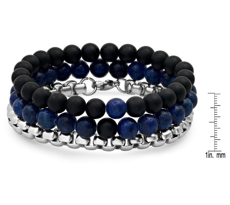 Steel by Design Gemstone Bead & Stainless Bracelet Set — View 5