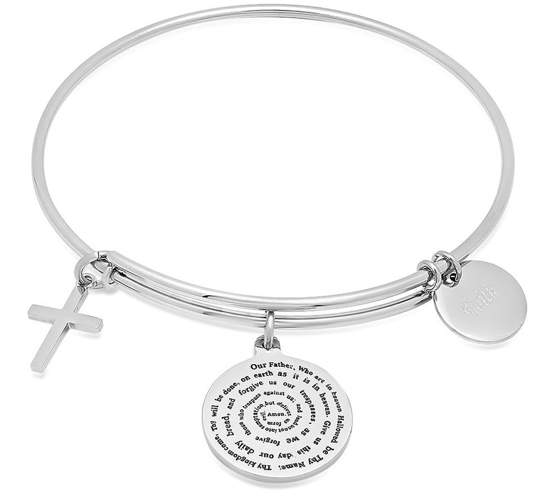 Steel by Design Our Father Prayer Charm Bracele t — View 3