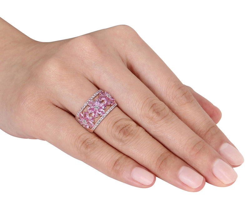 Bellini 3.90 cttw Multi-Sapphire Floral Ring, 1 4K Gold — View 5