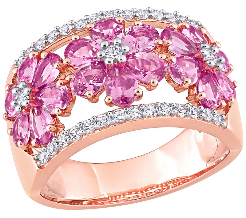 Bellini 3.90 cttw Multi-Sapphire Floral Ring, 1 4K Gold — Main view
