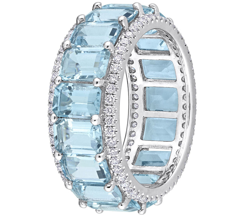 Bellini 9.35 cttw Aquamarine & 0.60 cttw Diamond Ring, 14K — View 4