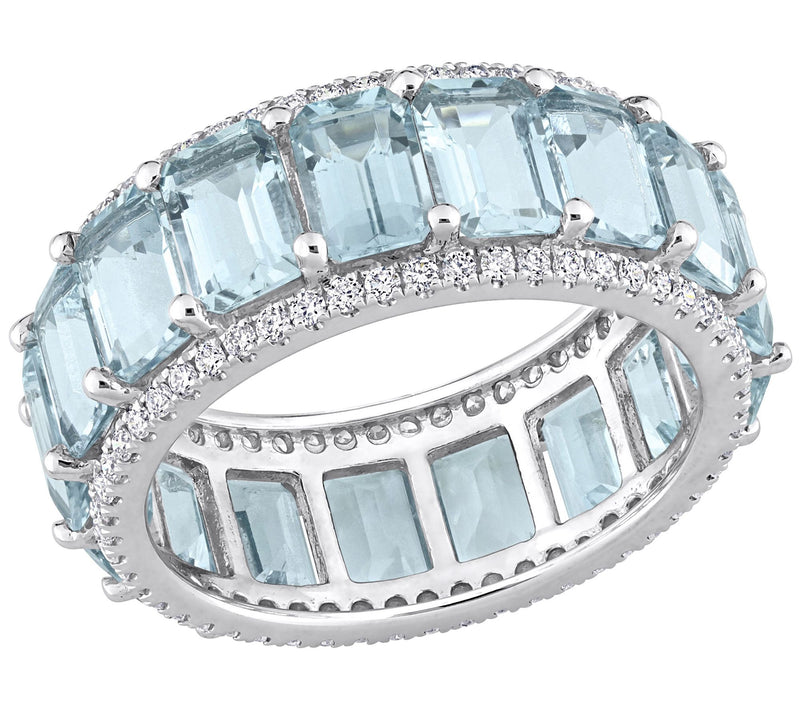 Bellini 9.35 cttw Aquamarine & 0.60 cttw Diamond Ring, 14K — Main view
