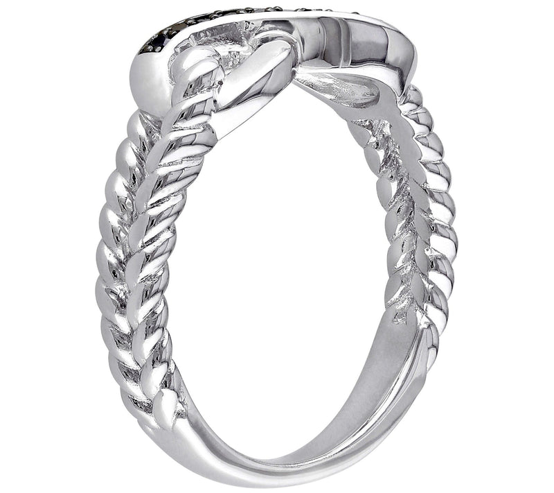Affinity Black Diamond Accent Infinity Link Rin g, Sterling — View 4