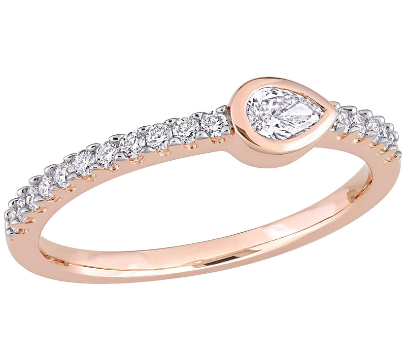Affinity 0.30 cttw Diamond Semi-Eternity Ring, 14K Rose Gold — View 3