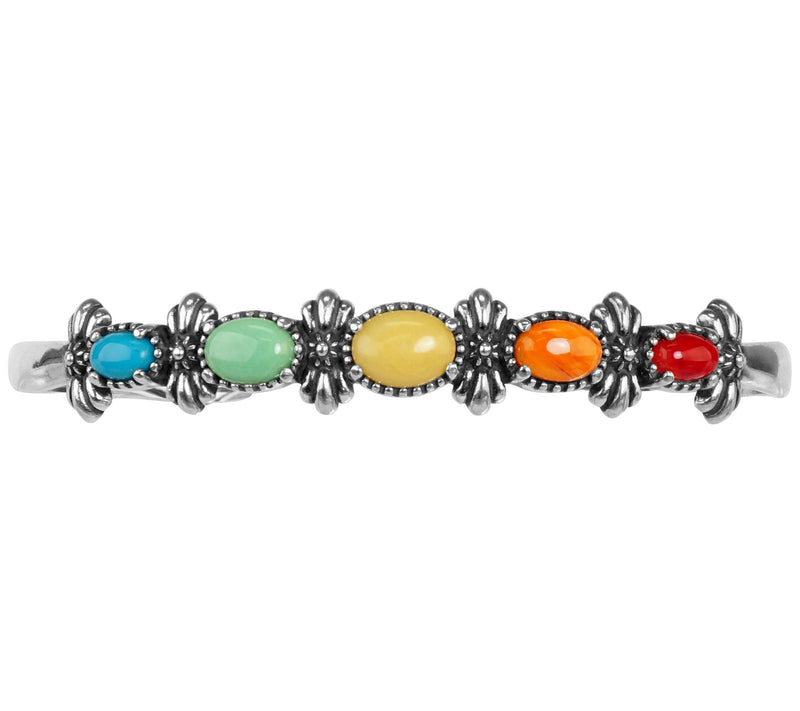 American West Sterling Rainbow Multi- Gemst oneCuff — View 3