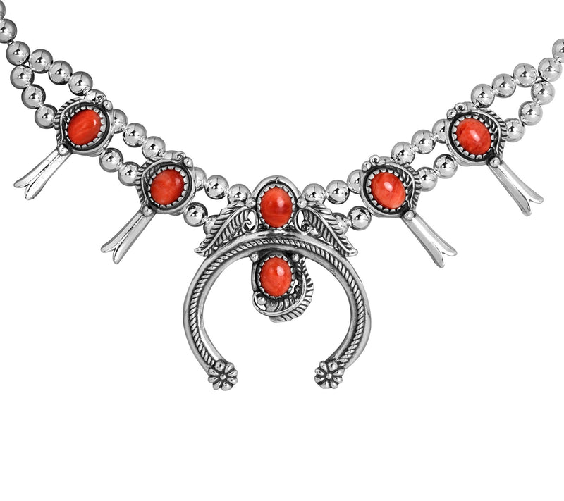 American West Sterling Gemstone Squash Blossom Necklace — View 11