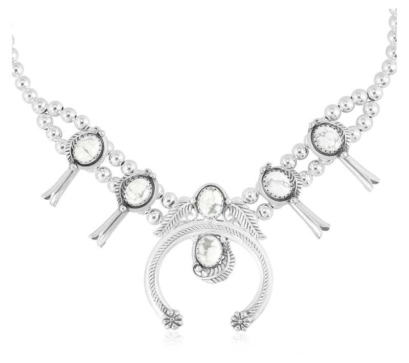 American West Sterling Gemstone Squash Blossom Necklace — View 8