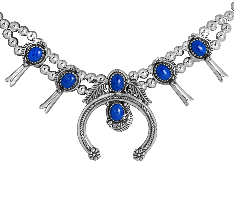 American West Sterling Gemstone Squash Blossom Necklace — View 9