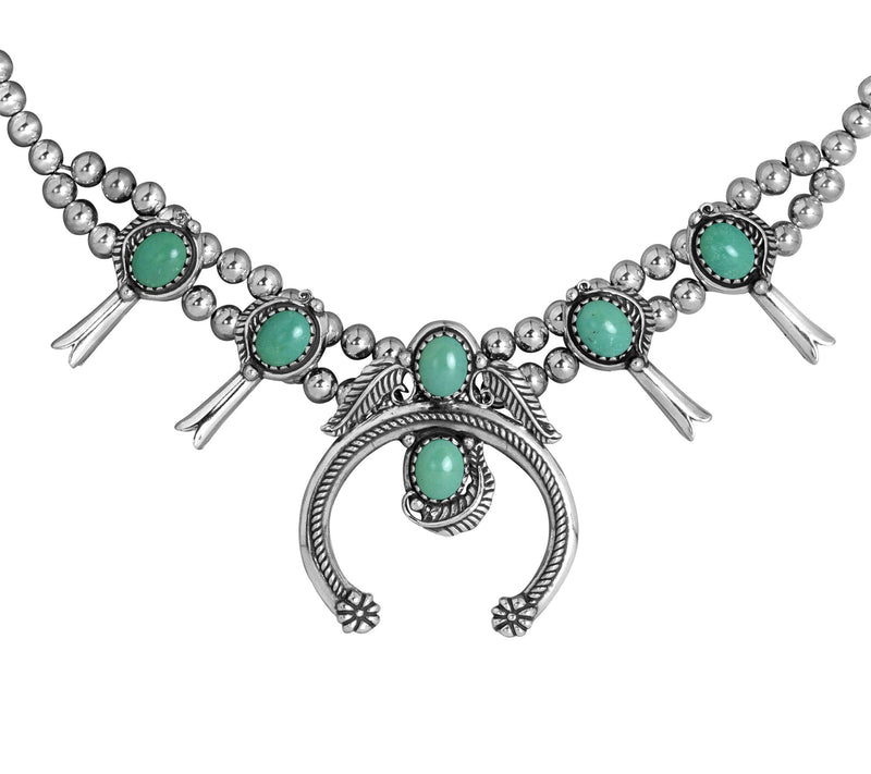 American West Sterling Gemstone Squash Blossom Necklace — View 4