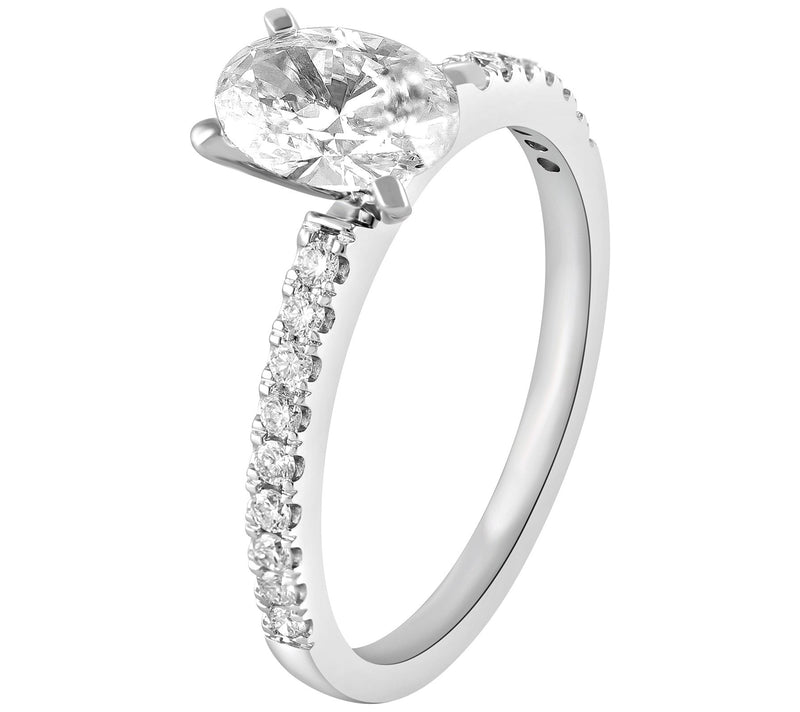 Fire Light Lab Grown Diamond 14K Oval Bridal Se t, 1.50 cttw — View 2