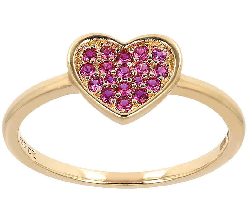 Diamonique 0.15 cttw Simulated Ruby Heart Ring, Sterling — View 7