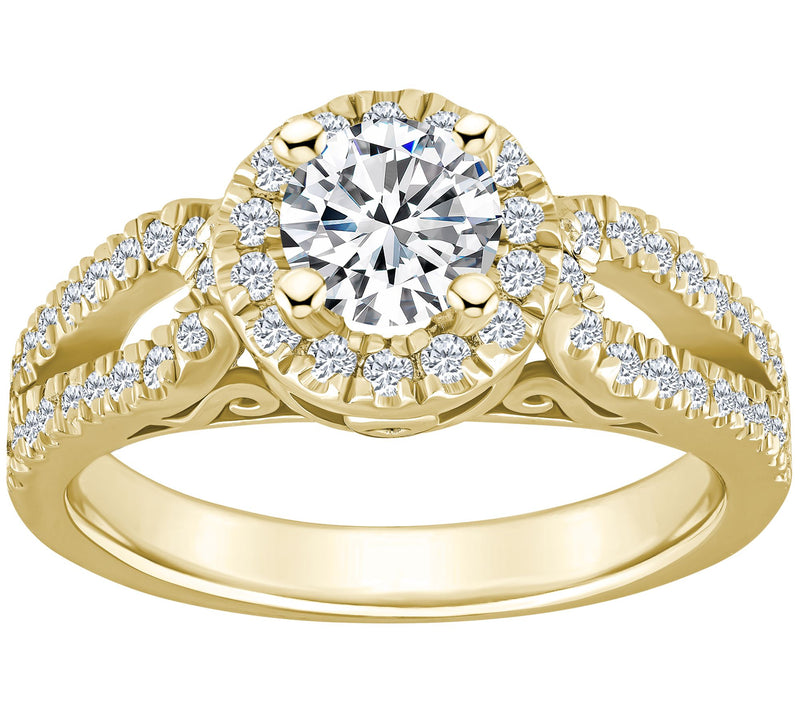 Affinity 1.15 cttw Diamond Halo Engagement Ring, 14K Gold — View 5