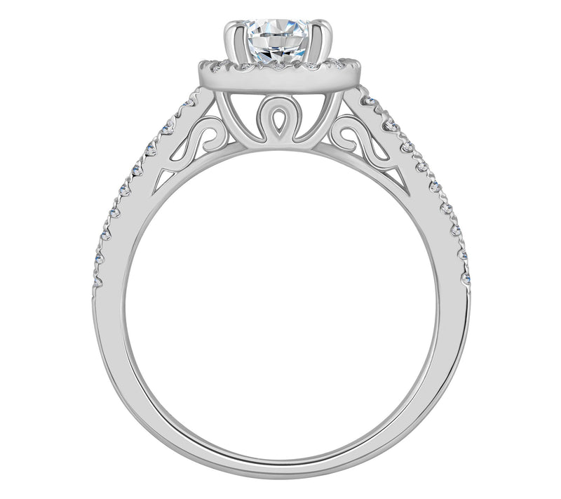 Affinity 1.15 cttw Diamond Halo Engagement Ring, 14K Gold — View 6