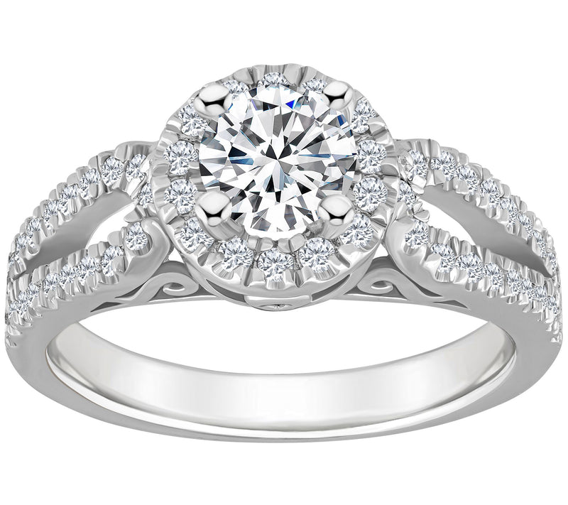 Affinity 1.15 cttw Diamond Halo Engagement Ring, 14K Gold — Main view