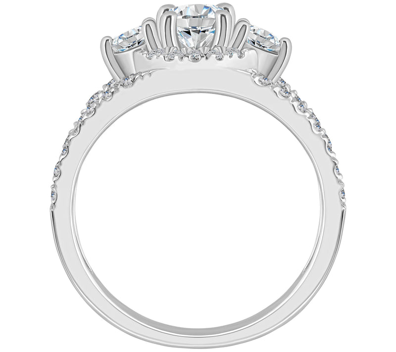 Affinity 1.35 cttw Diamond 3-Stone Engagement Ring, 14K Gold — View 6