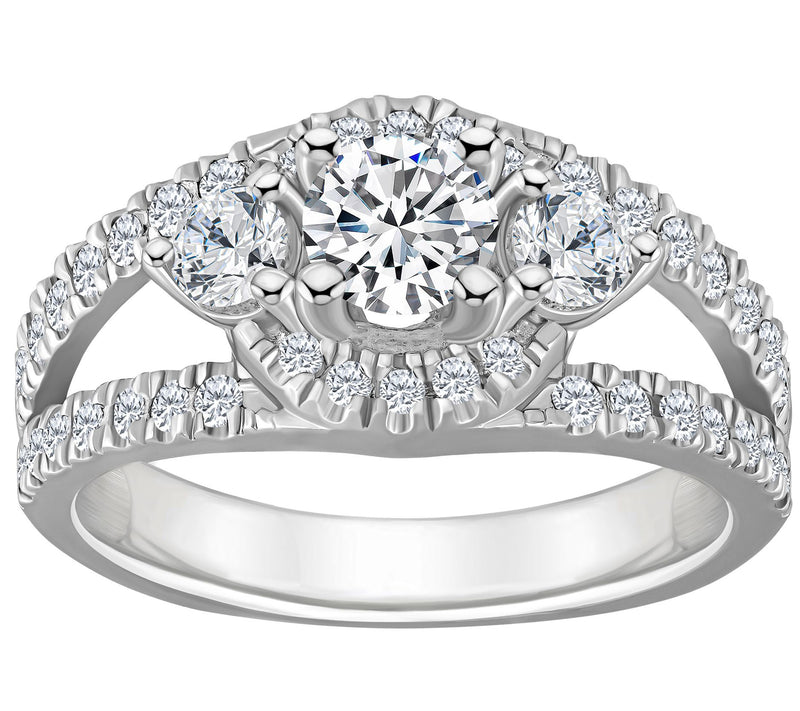 Affinity 1.35 cttw Diamond 3-Stone Engagement Ring, 14K Gold — Main view