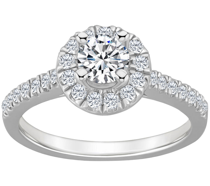Affinity 0.75 cttw Diamond Halo Engagement Ring14K Gold — View 3