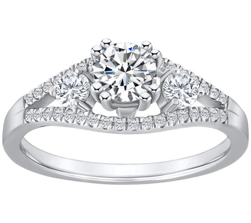Affinity 0.75 cttw Diamond 3-Stone Ring, 14K Go ld — View 3