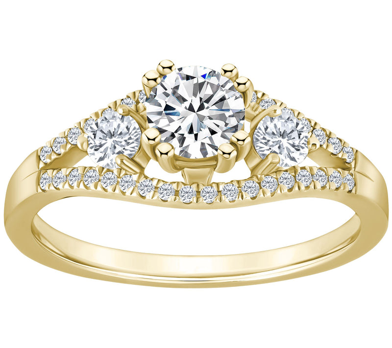Affinity 0.75 cttw Diamond 3-Stone Ring, 14K Go ld — View 5
