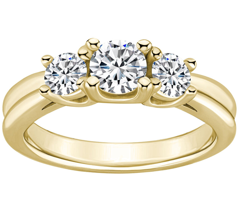 Affinity 1.00 cttw Diamond 3-Stone Ring, 14K Go ld — View 5