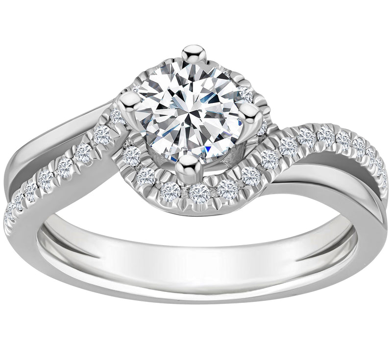 Affinity 1.00 cttw Diamond Halo Engagement Ring , 14K Gold — View 3