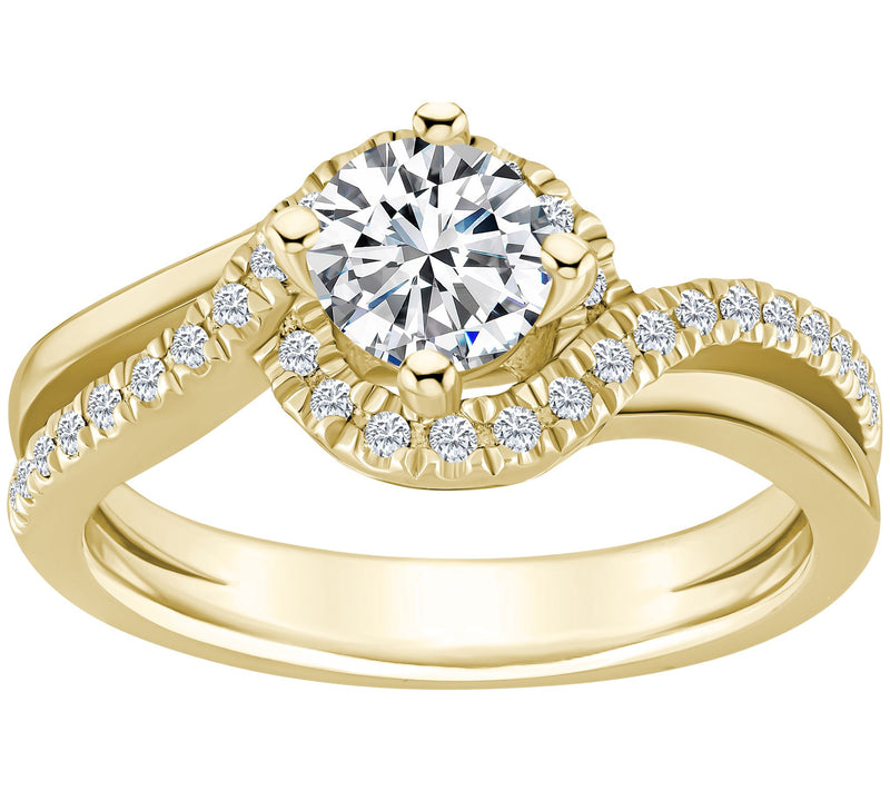 Affinity 1.00 cttw Diamond Halo Engagement Ring , 14K Gold — View 5