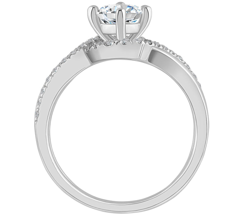 Affinity 1.00 cttw Diamond Halo Engagement Ring , 14K Gold — View 6
