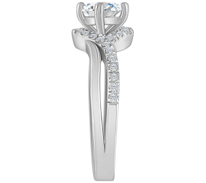 Affinity 1.00 cttw Diamond Halo Engagement Ring , 14K Gold — View 7