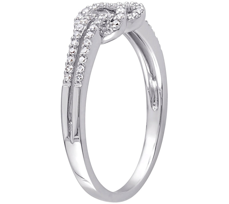 Affinity 0.15 cttw Diamond Knot Ring, 14K White Gold — View 4