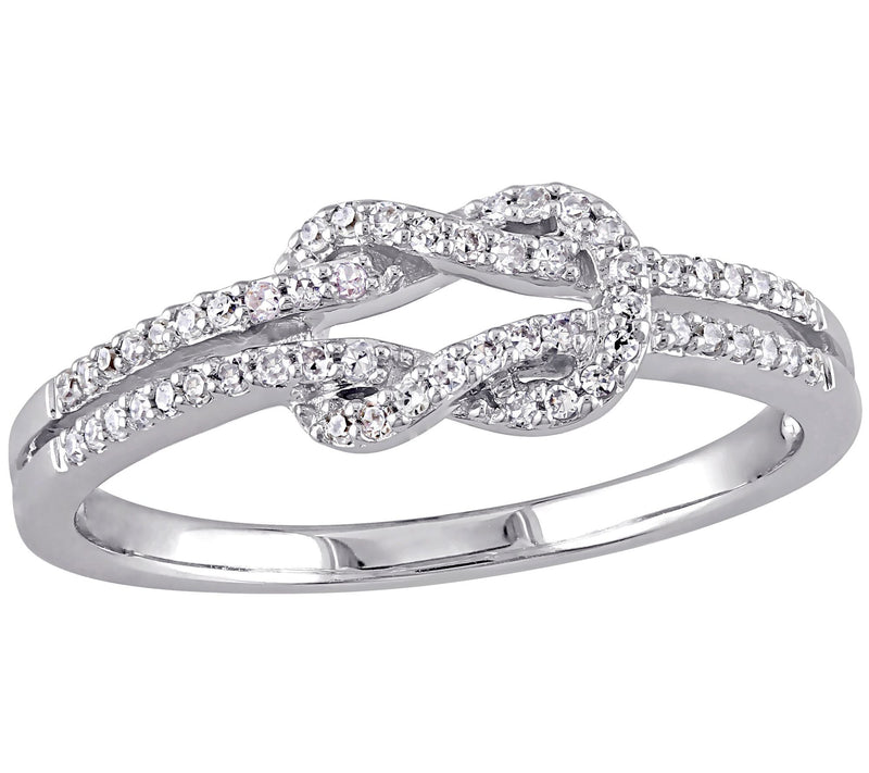 Affinity 0.15 cttw Diamond Knot Ring, 14K White Gold — Main view
