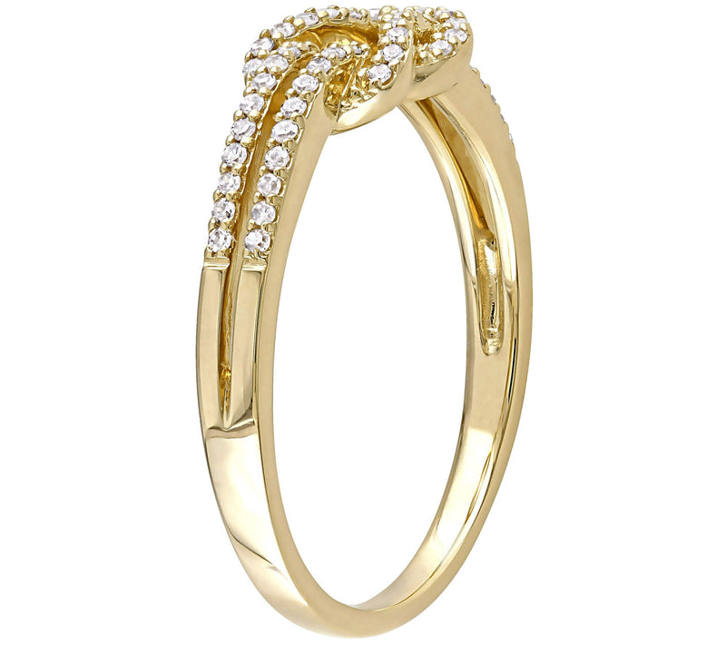 Affinity 0.15 cttw Diamond Knot Ring, 14K Yellow — View 4