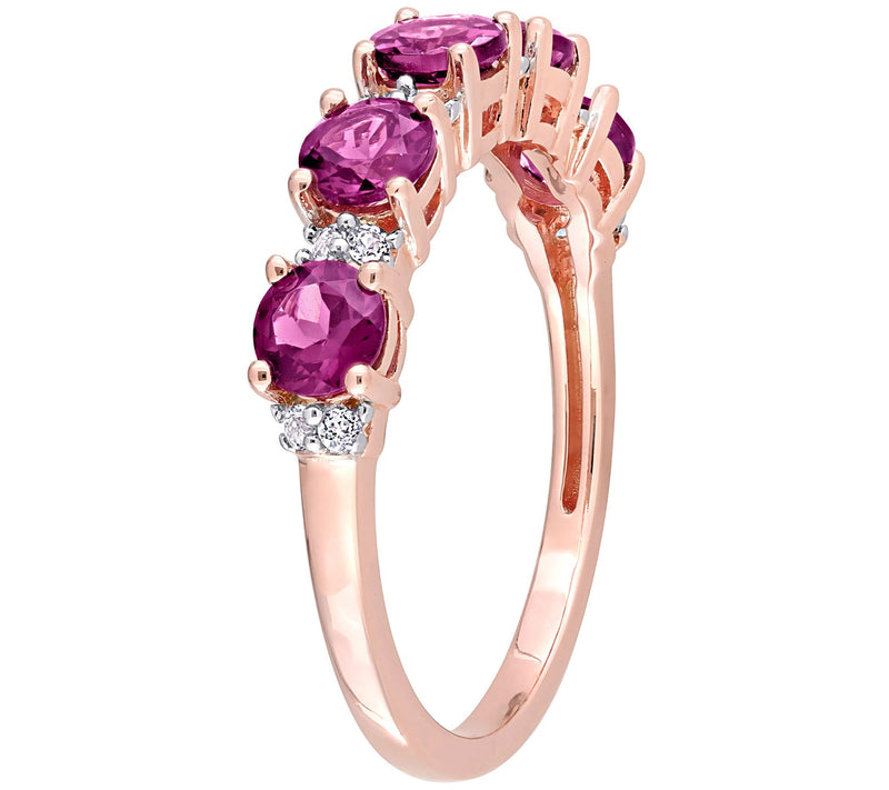 18K Rose Gold-Plated 1.55 cttw Rhodolite & Whit e Topaz Ring — View 4