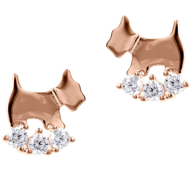 Diamonique 0.30 cttw Dog Stud Earrings, Sterlin g Silver — Main view