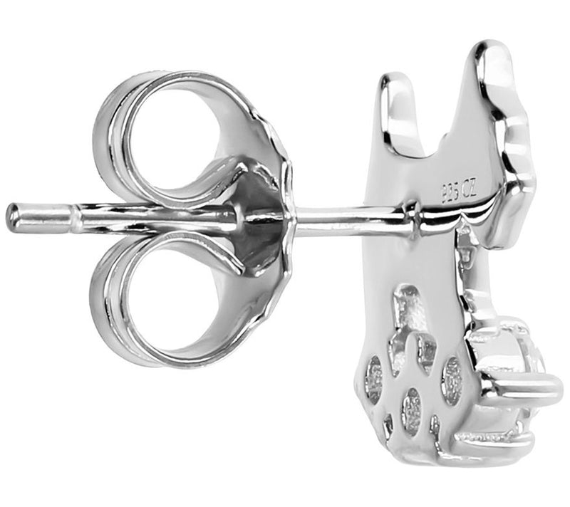 Diamonique 0.30 cttw Dog Stud Earrings, Sterlin g Silver — View 8
