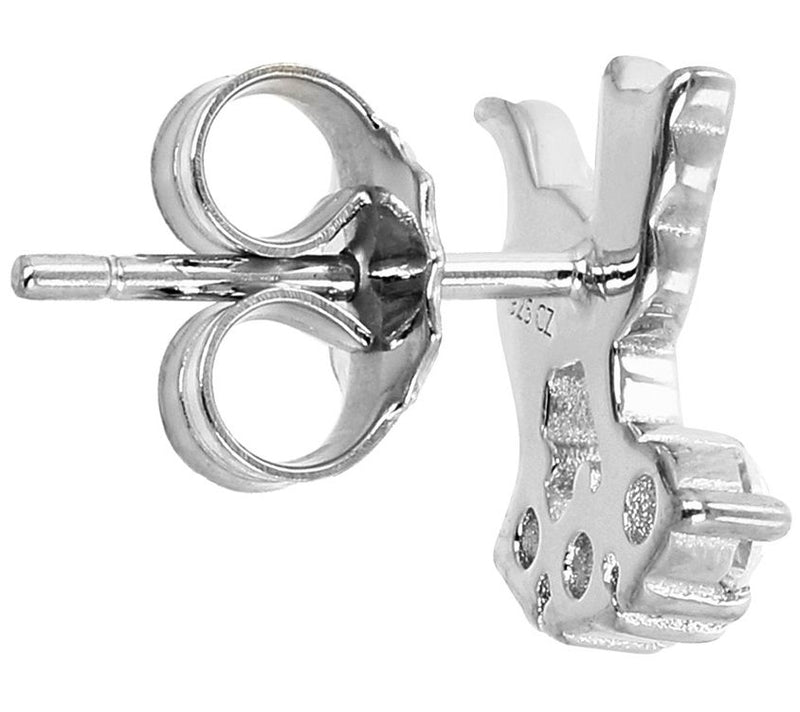 Diamonique 0.30 cttw Cat Stud Earrings, Sterlin g Silver — View 8