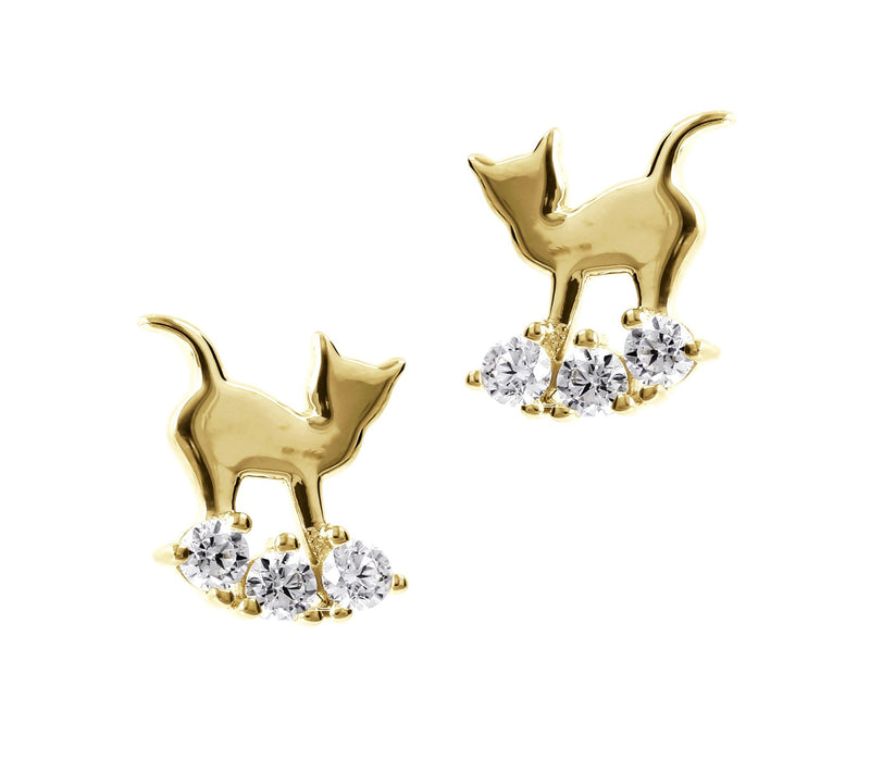 Diamonique 0.30 cttw Cat Stud Earrings, Sterlin g Silver — View 5