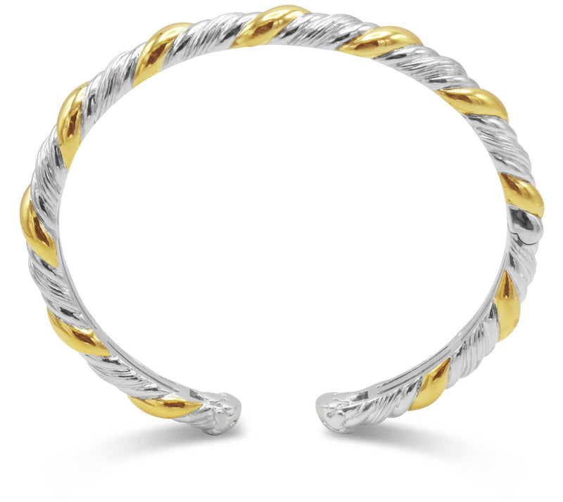 Ariva Sterling Silver & 14K Clad Twisted Cuff — View 2