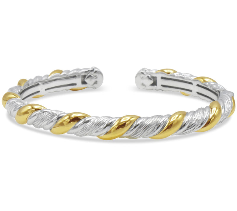 Ariva Sterling Silver & 14K Clad Twisted Cuff — Main view
