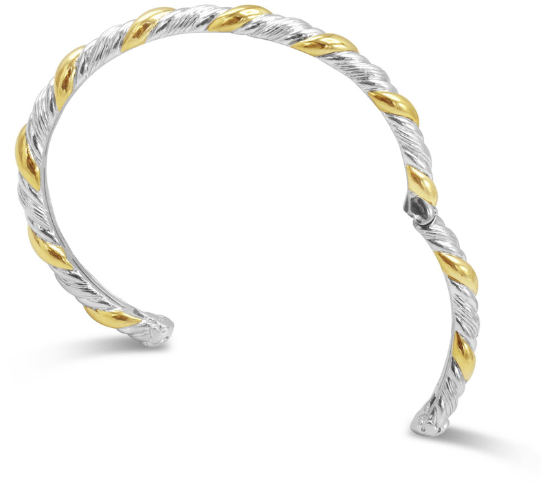 Ariva Sterling Silver & 14K Clad Twisted Cuff — View 3