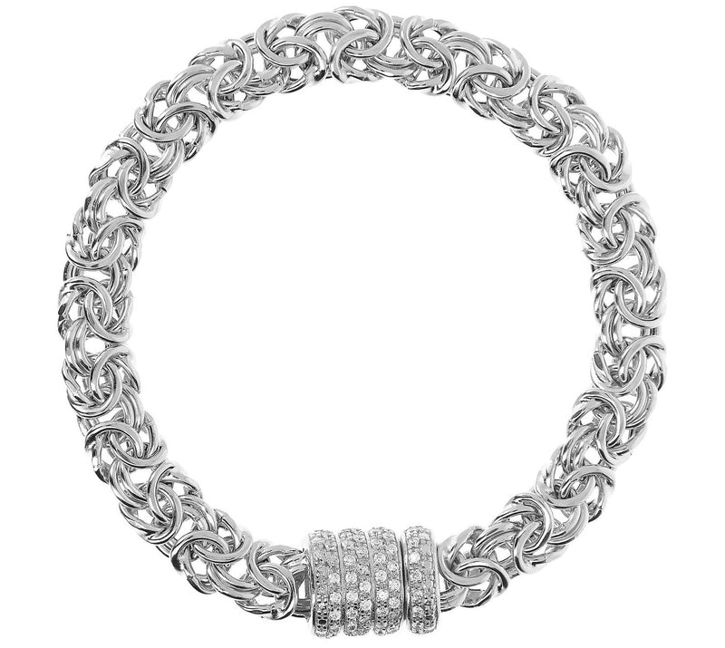 Italian Silver 5.40 cttw Diamonique Byzantine Bacelet — View 3