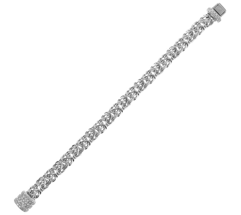 Italian Silver 5.40 cttw Diamonique Byzantine Bacelet — View 6