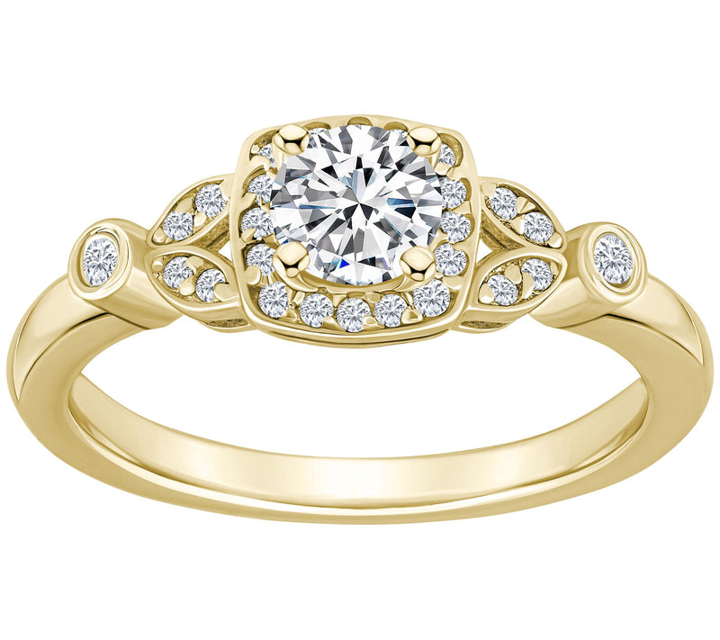 Affinity 0.55 cttw Diamond Halo Engagement Ring , 14K Gold — View 5