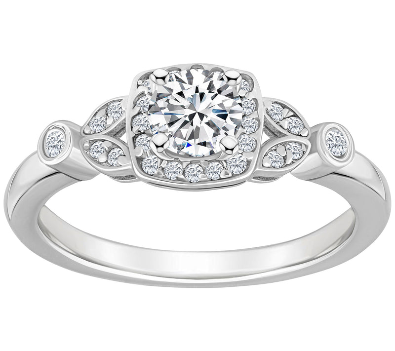 Affinity 0.55 cttw Diamond Halo Engagement Ring , 14K Gold — Main view